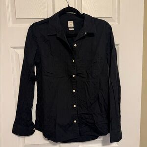 GAP Black Fitted Boyfriend Shirt